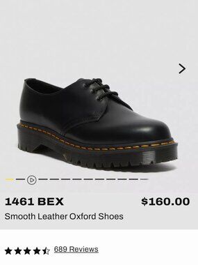 Dr. Martens Smooth Leather Oxfords Black Size 41